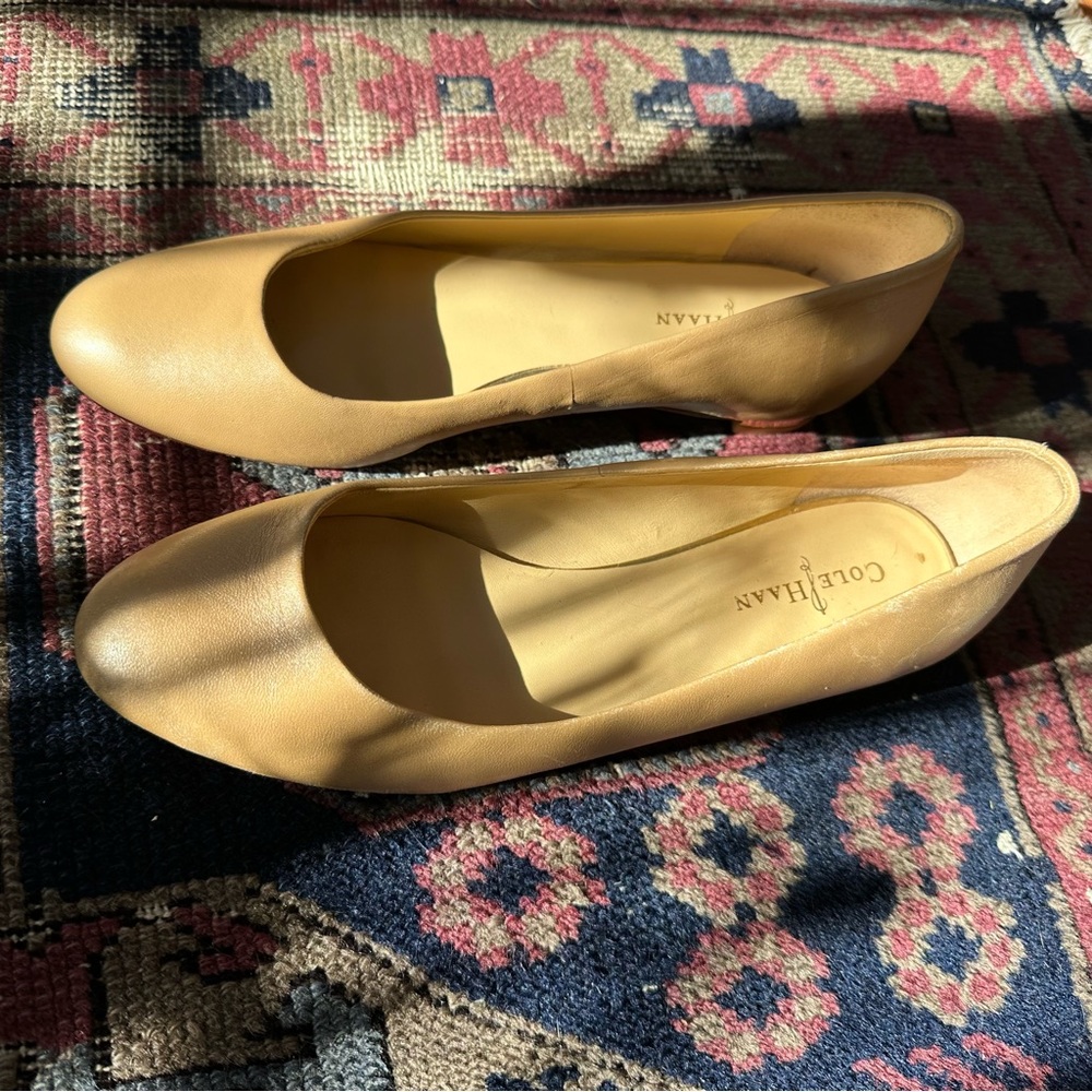 Cole Haan Gold Wash Leather Flats
